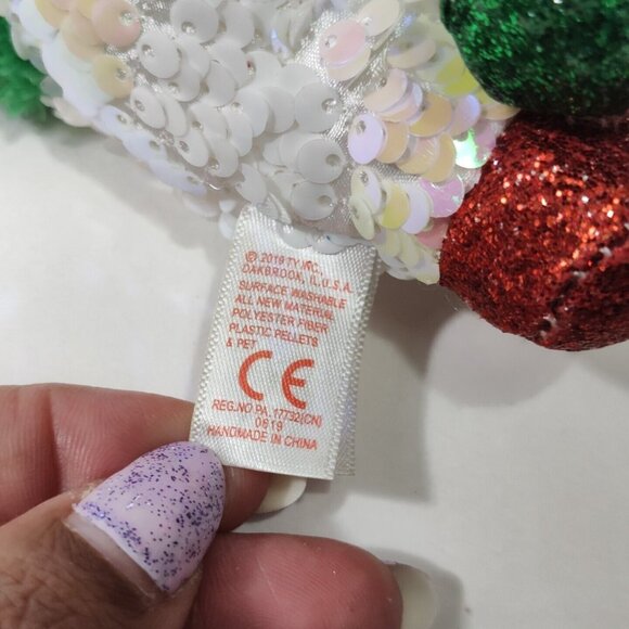 Ty Beanie Boos Stardust Sequin Unicorn Plush Christmas Holiday Stuffed Animal - Picture 8 of 8